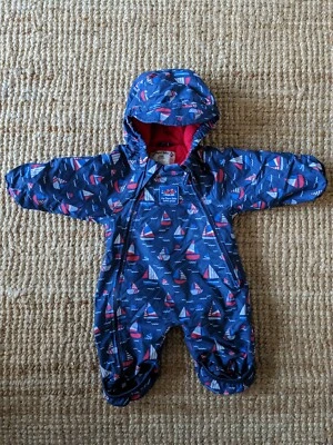 £15 • Buy JoJo Maman Bebe Splish Splash Boats 0-3 Months Waterproof Pram Snow Suit 