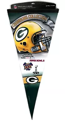 NEW Big 40” NFL Green Bay Packers 4 Time Super Bowl Champions Pennant FREE Ship! • $12.99