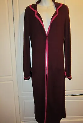 Rare! Woman Victoria's Secret Moda International Pink Brown Sweater Coat Twinset • $16.99