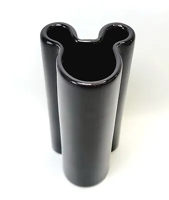 2005 Disney Park Exclusive Mickey Head Bud Vase 5  Black Ceramic Thailand • $12.50