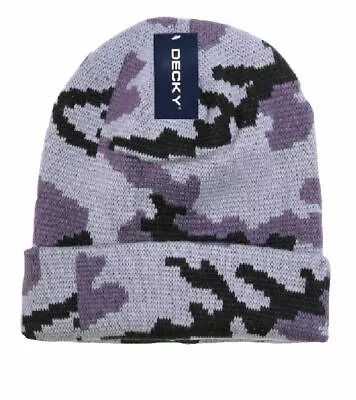 Urban Grey Black Camo Camouflage Cuff Watch Stocking Cap Beanie Winter Stocking  • $8.96