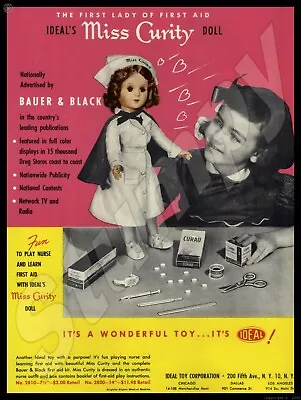 1953 AD Ideal Toy Doll Toni Nurse Dolls Miss Curity  Metal Sign 9  X 12  • $15.25