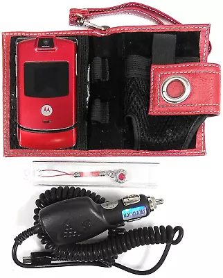 Motorola RAZR V3m - Red & Black ( U.S. Cellular ) Flip Phone - Very Rare Version • $85.84