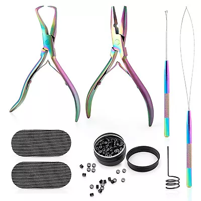 Microlinks Hair Extensions Kit I Tip Hair Extension Pliers Micro Beads 200 PCS • $28.49