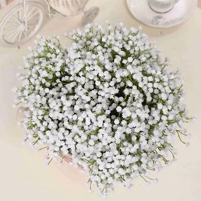 16Pc Artificial Gypsophila Flowers Fake Baby's Breath Silk Bouquet Wedding Decor • £8.79