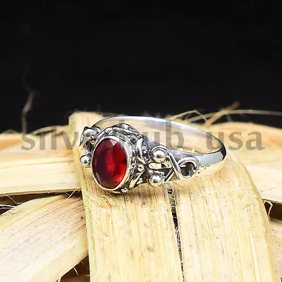 Garnet Gemstone 925 Sterling Silver Ring Mother's Day Jewelry All Size SE-142 • $15.64
