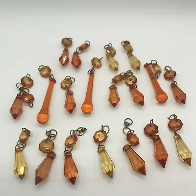 19pcs Amber Chandelier Icicle Plastic Prism Beads For Curtain Lamp Decoration • $8