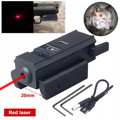 Mini Red Laser Sight Hunting Light Beam Rifle Pistol 20mm Rail USB Charging US • $13.59