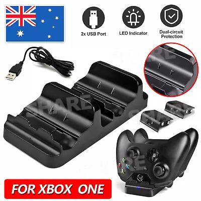 Dual Charging Dock Charger+2 Rechargeable Battery For Xbox One S/X Controller • $17.95