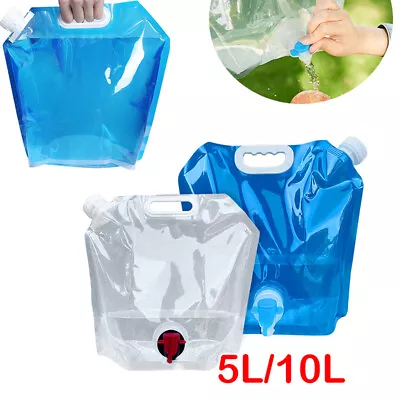 5/10L Foldable Camping Storage Water Bottle Collapsible Bag Carrier Container UK • £4.65
