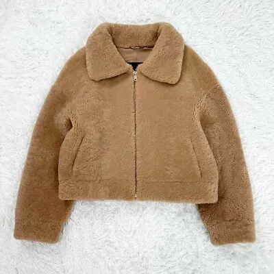 H BRAND Curtis Mouton Short Blouson Lamb Shearling Leather Size M Used • $340