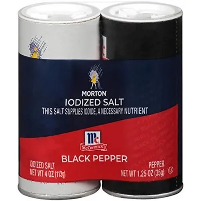 Morton Iodized Salt And McCormick Pepper Shaker Set 5.25 Ounce  • $4.99