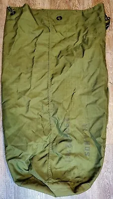 Military US Army Green Canvas Duffle/ Vintage Laundry Bag Rucksack BackPack • $20