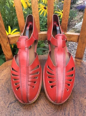 £59 • Buy RARE Vtg 50s 60s MARY JANE T BAR DOLLIE SHOES RED PEDRO CLARKS FRACAP Uk 5 6 MOD