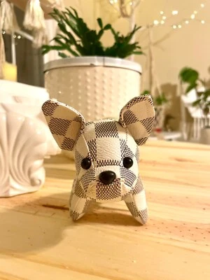 $99 • Buy Authentic Louis Vuitton Bag Charm Keychain Dog French Bulldog White At Picture S