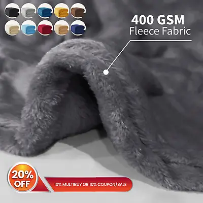 Faux Fur Fleece Throw Soft Warm Mink Large Sofa Bed Blanket Double King Sizes • $21.10