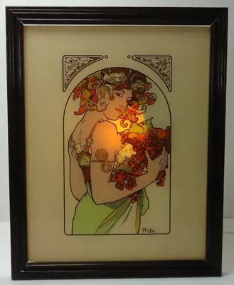 Alphonse Mucha Vintage Reverse Glass Art Print Fruit Art Nouveau Interior Design • $303.10