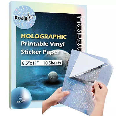 Koala Holographic Sticker Paper Inkjet Printer Cricut Waterproof Printable Vinyl • $8.48