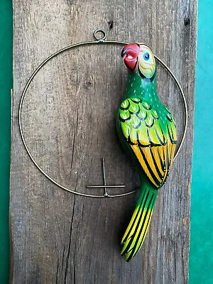 Vintage 12  Talavera Mexican Pottery Parrot Hand Painted Ceramic Hanging Bird • $37.75