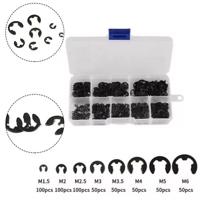 550pc Assorted M1.5 - M6 Stainless E Clip C Circlip Kit Retaining Snap Ring Set • $11.51