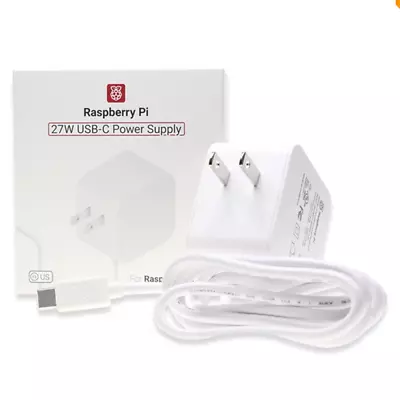 27W USB-C Raspberry Pi 5 Official Power Supply Adapter 5V 5A White US UK EU Plug • $43.77