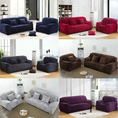 $15.99 • Buy 1/2/3/4 Seater Couch Sofa Slipcover Protector Stretch Plush Thick Sofa Covers US