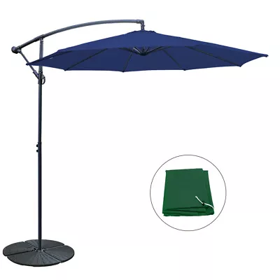 3M Garden Banana Parasol Shade Outdoor Patio Cantilever Umbrella W/ Base Cover • £136.99