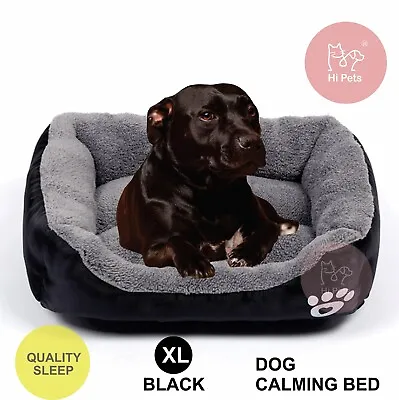 $64.67 • Buy ⭐HiPets⭐ Dog Cat Calming Bed Sleeping Plush Comfy Cave Washable Mat XLarge BLACK