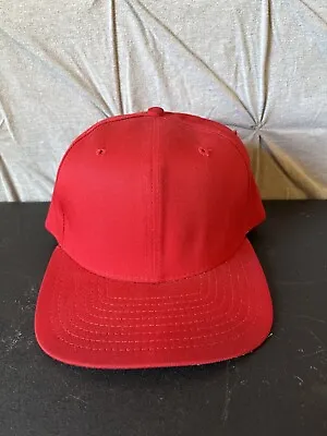 Vintage 1980’s New Era Blank Red Trucker Cap Hat Size Medium - Large Adjustable  • $16.80