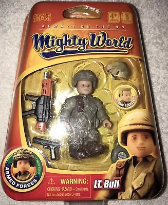 Mighty World Lt. Bull Armed Forces Figure With Accessories New Rare Fast USPS • $24.99