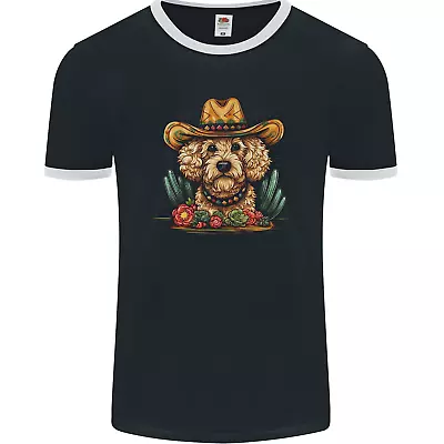 Cute Goldendoodle Mexican Style Western Mens Ringer T-Shirt FotL • £9.99