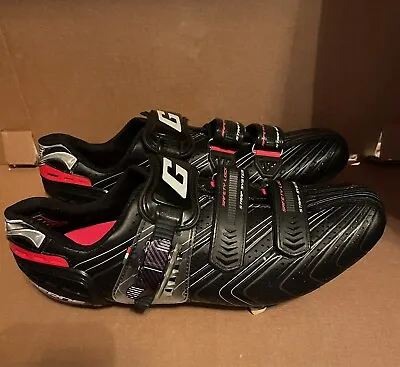 GAERNE Carbon Race Road Cycling Shoes 3 Bolts Size EU 44.5 Mondo 270 Black Red • $68.99