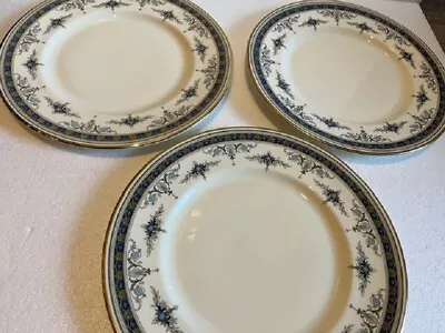 Lot Set 3 Minton Grasmere Blue Dinner Plates 10 1/2  Bone China Made In England • $24.50