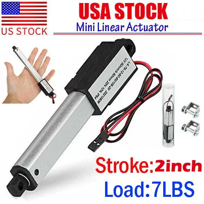 Electric Micro Linear Actuator 12V 2  Stroke 7.2lbs Fast Speed Up To 1.2inch/s • $18.99