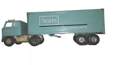 #3411 Vintage ERTL TOY Semi Truck W/Trailer Sears Roebuck Pressed Steel 1960’s • $140.75