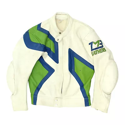 ZMB Leathers Mens White Motorcycle Jacket | Vintage Protective Biker Racing Gear • $56.83