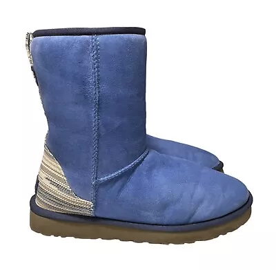 Womens UGG CLASSIC Blue SHORT SERAPE SKYLINE BOOTS Size 11 • $59.99