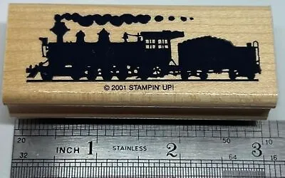 LOCOMOTIVE COAL CAR TRAIN ENGINE Railroad All Aboard STAMPIN' UP! Rubber Stamp • $10.95