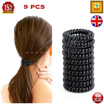£2.95 • Buy 9pk SPIRAL HAIR Bobbles Spiral Coil Elastic Tie Bands Stretchy Wired Plastic New