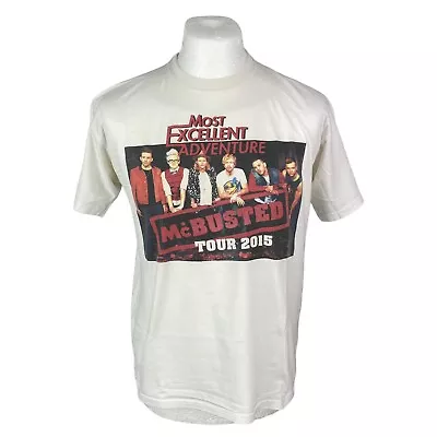 McBusted T Shirt Tour Tee White Medium Busted McFly T Shirt Concert Tee UK Tour • £22.50