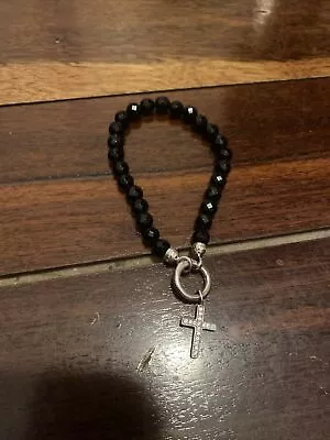 Thomas Sabo Cross Onyx Bracelet - Silver 925 • $50