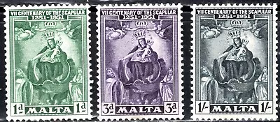 Malta Stamp Scott #232-234 Madonna And Child Set Of 3 MLH SCV$2.40 • $1.50