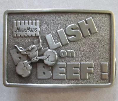 #A Vintage Belt Buckle Moor Mans Beef Products Iowa 1983 Limited Edition • $9.99