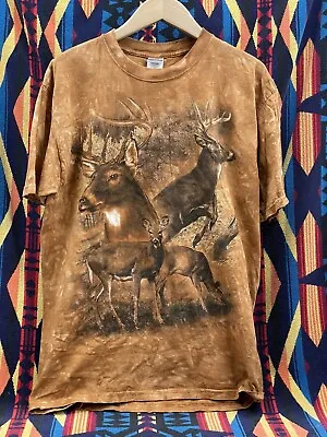 Vintage Deer Hunting Tie-Dye T-Shirt Mens Large Buck Doe Nature Montana • $19.99