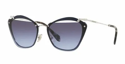 🍀MIU MIU NOIR Cut Out MU54TS UE6/2F0 Silver Blue/Violet Gradient Sunglasses NEW • $179.95