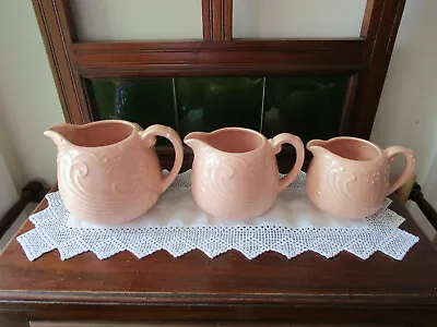 Three Falcon Ware Seahorse Salmon Pink Graduating Jugs • $105