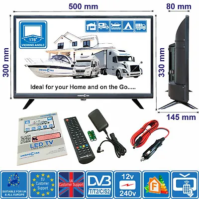 £141.41 • Buy MOTORHOME CARAVAN BOAT 22  Inch LED TV Digital HD Freeview 12 V 240 V USB PVR