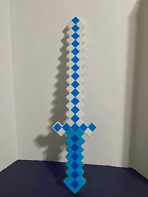 LED Minecraft Light Up Pixel Sword Color Blue Flashing Toy Tested Cosplay Kids • $9.99