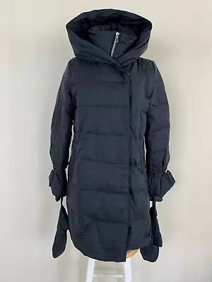 Zara Dawn Puffer Coat With Wraparound Collar Black Navy Small • $21