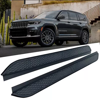 Black Running Board Fits For Jeep Grand Cherokee L 2022-2024 Side Step Nerf Bar • $496.35